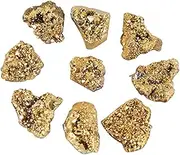 Wowagoga 8 Pcs 15-25mm Natural Pyrite Stone Raw Pyrite Crystal Fools Gold for Cabbing Tumbling Reiki Healing (Gold)