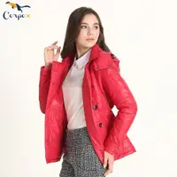 在飛比找蝦皮購物優惠-CorpoX-女款科技羽絨雙排釦風衣外套(3M Thinsu