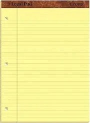 TOPS The Legal Pad Writing Pads, 8-1/2" x 11-3/4", Canary Paper, Legal Rule, 50 Sheets, 12 Pack (75351)