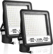 2 Pack Flood Light Outdoor, 100W 10000Lm LED Floodlight, IP66 Waterproof Exterio