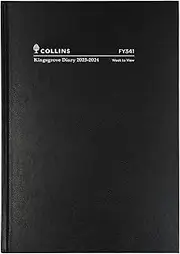 Collins Kingsgrove Week to View 2023-24 Financial Year Diary, Size A4, Black