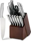 14-Piece High Carbon Stainless Steel Kitchen Knife Set with Wooden Block, Knife