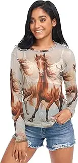 [RPLIFE] Vintage Running Horses Mesh Blouse, Rave Mesh Top S-XXL
