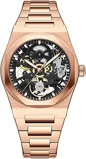 [BETTIMER] Men's Automatic Watch Skeleton Design Precision Automatic Movement (38.5mm) 316L Stainless Steel 10ATM Water Resistant Self Winding with Scratch Resistant Sapphire Crystal