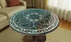 Handcrafted Black Marble Side Table Round Modern Stone Furniture Accent Piece