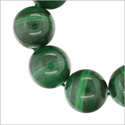 10 Natural Malachite Round Beads ap. 12mm #73079