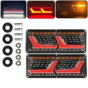 2 X 74 LED Tail Lights Trailer 12V Ute Caravan Truck Stop Indicator Rear Lamp---L Shaped