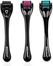 AUDUODUO® Derma Roller 0.5/1.0/1.5mm -Premium Three-PACK Microneedling micro needle roller 540 for Acne, Scars, Stretch marks, Hair & beard growth, for Man and Woman
