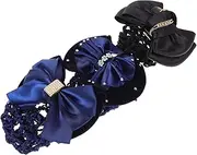 SHERCHPRY 3pcs Lady Bow Hair Bun Net Elastic Snood Hairnet Clips for Women Soft Comfortable Hair Accessories for Elegant Styling for Bun Updos Professional Looks