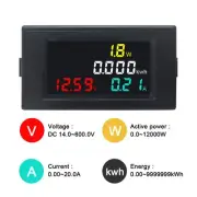 DC Voltmeter Ammeter Digital Voltage Meter 4 in 1 Amp Volt Watt Kwh Meter