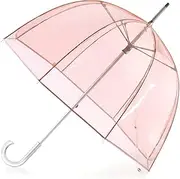 totes Clear Bubble Umbrella with Dome Canopy, Lightweight Design, Wind and Rain Protection, Sunset Pink, Adults - 51" Canopy, Clear Bubble Umbrella with Dome Canopy, Lightweight Design, Wind and Rain