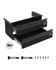 2 Drawer 40 cm Under Desk Drawer Organizer Slide-out Drawer Space Saver
