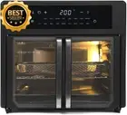 25L Digital Air Fryer & Convection Oven, French Doors, 360° Rotation, Timer