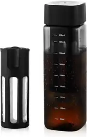 480ml Portable Cold Brew Cup with Removable Filter&Clean Brush, Tritan Plasti...