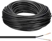 uxcell 100Ft 18/2 PVC Covered Wire, 300V SVT Round Lamp Cord Insulated Heat Resistant Electronical Flexible Cable for LED Lamp Wire Audio Cable Speaker, Black, UL Listed