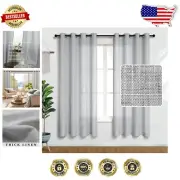 Machine Washable 72" Dove Gray Curtains - 2 Panel Grommet Light Filtering Drapes