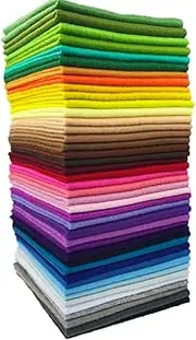 flic-flac 42pcs1.4mm Thick Soft Felt Fabric Sheet Assorted Color Felt Pack DIY Craft Sewing Squares Nonwoven Patchwork (20cm 30cm)