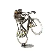Sugarpost Scrap Gnome Be Gone Mini Mountain Bike Wheelie Metal Art Sculpture