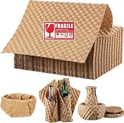 100 PCS Paper Bubble Wrap Eco Cushioning Wrap With Label sticker,Packing Supplies for Storing Delicate Items Moving Shipping, Alternative to Plastic Bubble Filler for Moving Boxes 98ft(Brown)