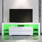 TV Cabinet Entertainment Unit Stand RGB LED High Gloss Storage Drawers 1600mm