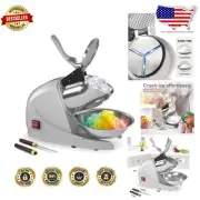 Efficient 3-Blade Ice Crusher - 286 lbs/hr Snow Cone Maker with Safety Features