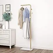 Coat Rack Stand,Gold Clothing Rack Freestanding with Satin Steel Finish and Natural Stable Marble Base for Coats, Hats,Scarves,Clothes,Handbags be Applicable Home Bedroom Hotel Hall