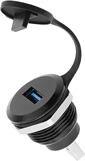 VGOL USB3.0 Male to Female Threaded Fixing Adapter 5Gbps USB3.0 Plug to Socket Round Converter USB3.0 Data Connector Mount Socket for Data Transfer