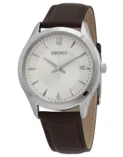 Seiko Discover More Beige Dial Quartz Dress 100M Men's Watch SUR421P1