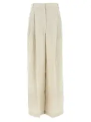 [Brunello Cucinelli] Brunello Cucinelli-Sparkling Pantaloni Beige-Donna 42IT