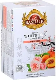Basilur Ceylon White Tea - Peach Rose - 20 Enveloped Tea Bags