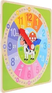 Abaodam Wooden Clock Learning for Cognition Clock Model Educational Plaything for Early Learning and Imagination Development for Kindergartens and Home Teaching