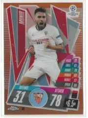 2020-21 Topps Chrome Match Attax Munir Orange Refractor /25 Sevilla FC