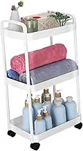 ERINGOGO Utility Cart with Wheels Compact Organizer Cart for Bedroom Kitchen Dorm Sturdy Storage Easy Assembly Design Stylish Finish