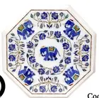 13" antique white Marble Table Top coffee dining inlay elephant decor lapis