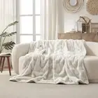 Dreamaker Ultra Smooth Touch Basketweave Faux Fur Heated Throw 180x200cm Cream