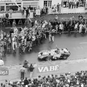 Chris Amon waves to the crowd from his Ford Mk II at the end of th- Old Photo