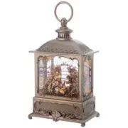 9 inch champagne gold nativity water lantern snow globe