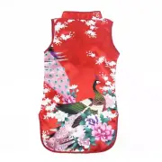 Kids Girls Dress Traditional Chinese Cheongsam Floral Peacock Qipao Party Dress