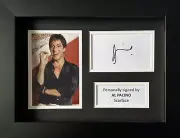 AL PACINO HAND SIGNED WHITE CARD IN A4 FRAMED SCARFACE DISPLAY + PROOF