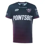 Manly Sea Eagles NRL Dynasty Alternate Training Shirt Charcoal Sizes S-7XL! T3