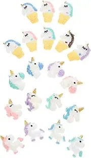[Abaodam] 20pcs Lovely Unicorn Resin Charms for Diy Crafts Phone Case Accessories Hairpin Decorations Lightweight and Durable for Jewelry Making and Boys and Girls Art Projects