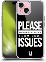 Head Case Designs Unsubscribe Me Sassy Quotes Gel Case [Military Grade Protection] Compatible with Apple iPhone 15 and Compatible with MagSafe
