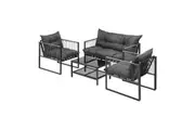 Livsip 4 Piece Outdoor Furniture Setting Grey