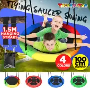 【100cm Heavy duty】 40'' Tree Swing Large Round Seat Kids Outdoor Yard Toy