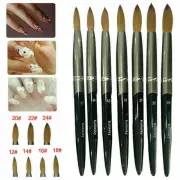 Kolinsky Sable Acrylic Nail Art Brush Pen Crimped Manicure Tools Size #8-#24`
