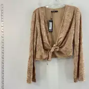 NWT Nasty Gal Gold Front Tie Blouse - Women's Size 6