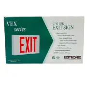 Exitronix VEX-U-BP-WB-WH-DL 120V Red LED Exit Sign 1 Or 2 Sides Damp Loc. ~NEW~