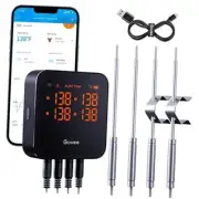 WiFi Meat Thermometer with 4 Probe, Smart Bluetooth Grill Thermometer with