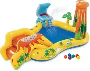 Dinosaur Play Center Inflatable Kiddie Pool 98" X 75" X 43" with Slide