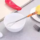 - Ceramic Handle Stainless Steel Hand Egg Beater Egg Stirring Whisk (Orange)
